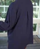 Sloane Button Up Top- Navy