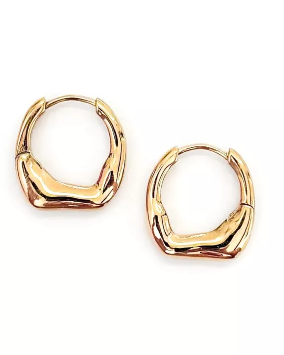 Elvo Irregular Huggie Hoops || Choose Color