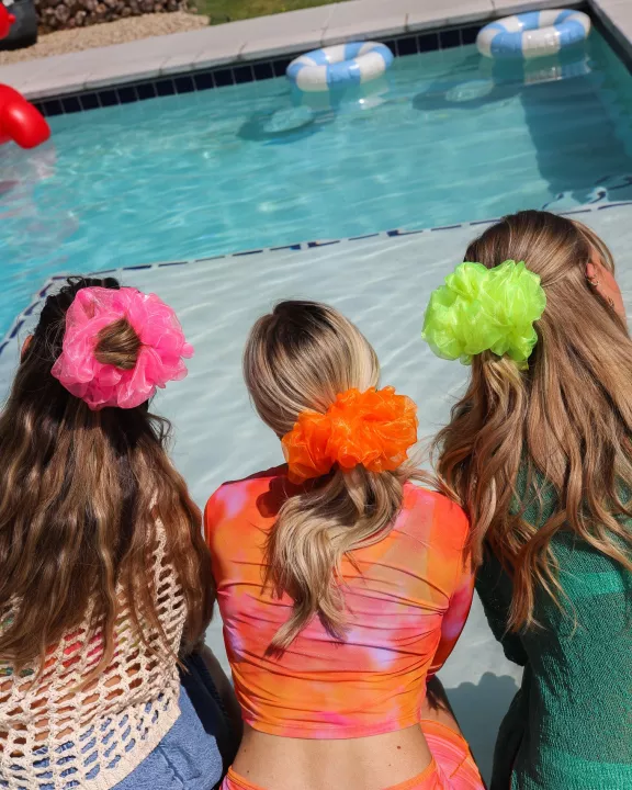 NEON JUMBO ORGANZA SCRUNCHIES