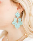 Michelle Statement Earrings - Aquamarine
