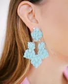 Michelle Statement Earrings - Aquamarine