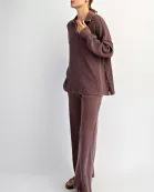 MINERAL WASHED WAFFLE COLLAR TUNIC