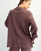 MINERAL WASHED WAFFLE COLLAR TUNIC