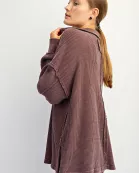 MINERAL WASHED WAFFLE COLLAR TUNIC
