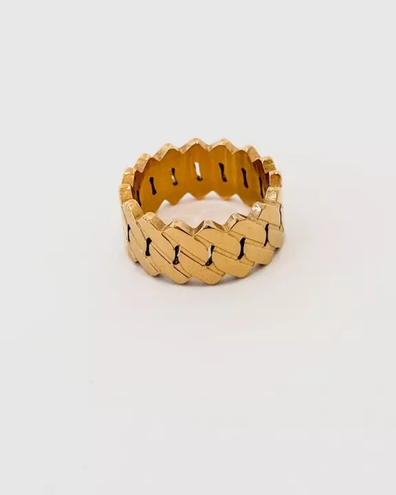 Banded Metal Statement Ring - WATERPROOF