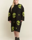PLUS SIZE ALIEN OVERSIZED KNIT SWEATER MIDI DRESS