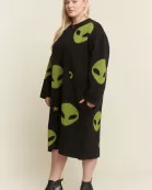 PLUS SIZE ALIEN OVERSIZED KNIT SWEATER MIDI DRESS