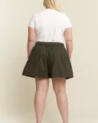 PLUS SIZE SOLID HIGH WAIST RUFFLE PANTS