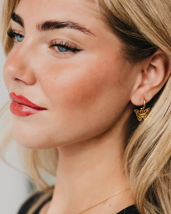 Butterfly Huggie Drop Earrings - WATERPROOF