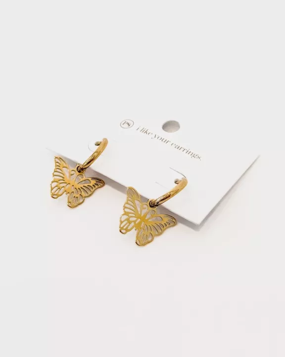 Butterfly Huggie Drop Earrings - WATERPROOF