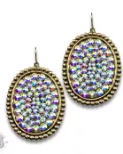 Rhinestone filled oval earring