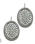 Rhinestone filled oval earring