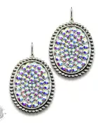 Rhinestone filled oval earring