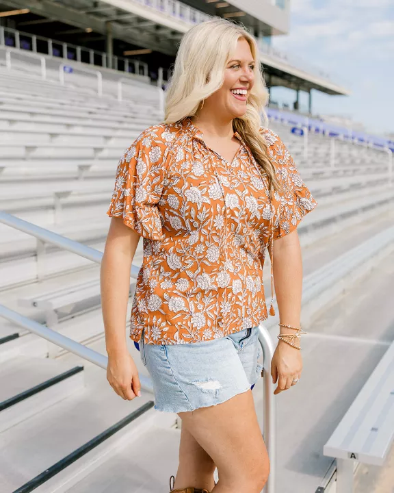 Bell Top- Burnt Orange