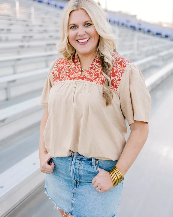 Reece Top- Burnt Orange