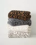 Luxe Leopard Throw Blanket - Camel Leopard