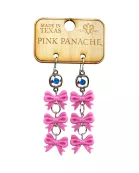 Acrylic triple bow earring, Austrian crystal
