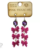 Acrylic triple bow earring, Austrian crystal