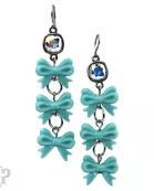 Acrylic triple bow earring, Austrian crystal