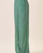CP10254-High Rise Geometric Dot Print Wide Leg Pants