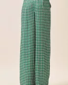 CP10254-High Rise Geometric Dot Print Wide Leg Pants