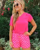 Checked Out Checkered Drawstring Everyday Shorts