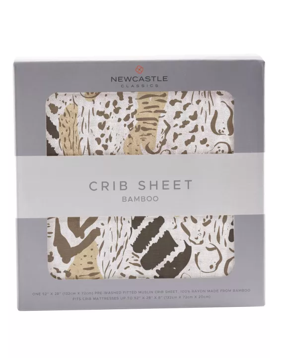 Animal Print Bamboo Muslin Crib Sheet