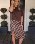 Casual Upgrade Half Sleeve Luxe Top- Chocolate
