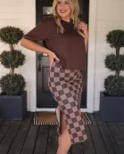 Casual Upgrade Half Sleeve Luxe Top- Chocolate