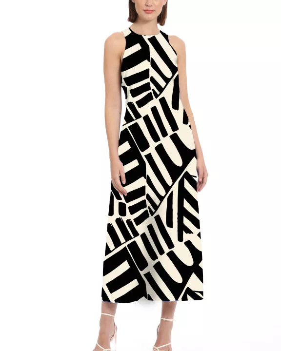 PRINTED MIDI DRESS