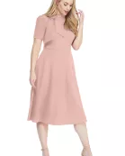 TIE NECK FIT AND FLARE DRESS