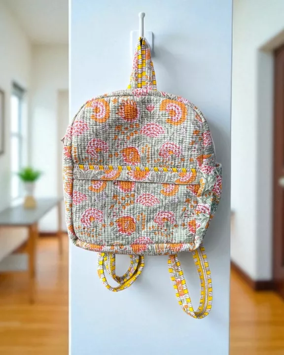 Block Print Quilted Backpacks