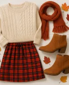 PreOrder | The Helena - Red Plaid Jogger Skirt