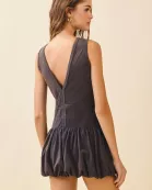 CD06232-Sleeveless Deep V Back With Zip Detail Mini Dress
