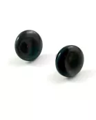 Charcoal Moonglow Disc Stud Earrings