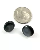 Charcoal Moonglow Disc Stud Earrings