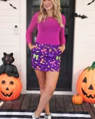 Mallory Mesh Glitter Top, Magenta