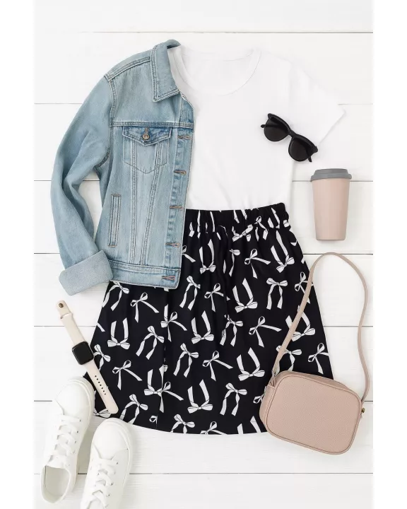 PreOrder | The Millie - White Bow Jogger Skirt