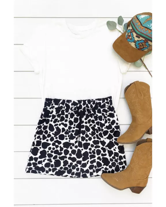 PreOrder | The Lainey - Cow Print Jogger Skirt