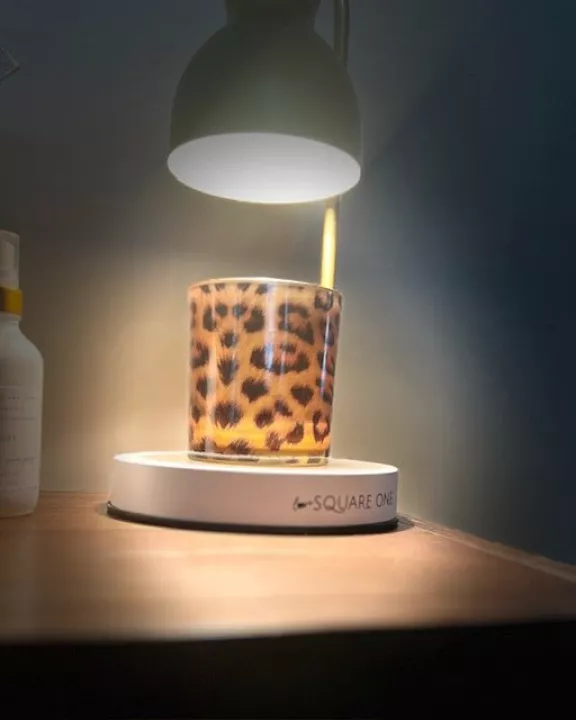 Leopard Print Candle – Limited Edition 9oz Coconut Soy Wax, Wood Wick Candle | Gift-Boxed | Available in Peppercorn & Citrus or Velvet & Smoke