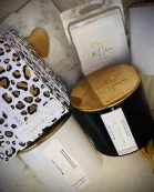 Leopard Print Candle – Limited Edition 9oz Coconut Soy Wax, Wood Wick Candle | Gift-Boxed | Available in Peppercorn & Citrus or Velvet & Smoke