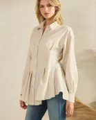 Harper Pleated Stripe Shirt- SDT6412