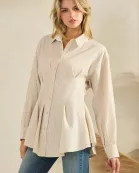 Harper Pleated Stripe Shirt- SDT6412