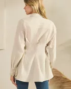 Harper Pleated Stripe Shirt- SDT6412