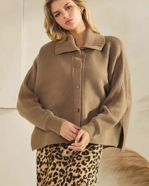 Haven Collared Button-Up Sweater Cardigan
