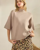 Serene Mock Neck short Sleeve Sweater-1