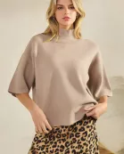 Serene Mock Neck short Sleeve Sweater-1