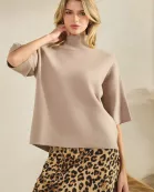 Serene Mock Neck short Sleeve Sweater-1