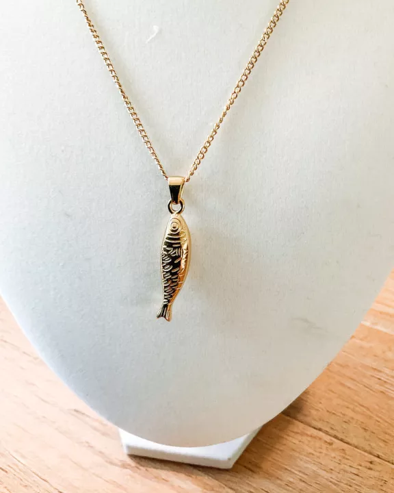 Fish Pendant Necklace - 18K plate