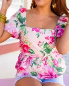Mirabelle Puff Sleeve Top - Explorer